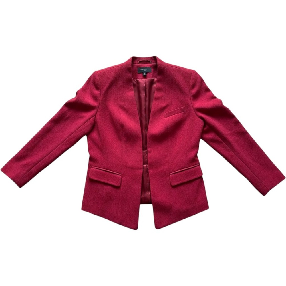 White House Black Market Pink Open Front Blazer Jacket 10P Raspberry Tailored